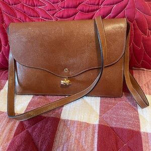 Classic Brown Leather Crossbody Bag with Gold Hardware by Cellerini Firenze